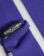 Dolce & Gabbana Violet Wool Fingerless Elbow Length Mitten Gloves