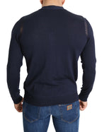 Karl Lagerfeld Wool Blue Full Button Cardigan Mens Top Sweater