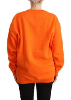 Philippe Model Orange Printed Long Sleeves Pullover Sweater