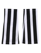 Dolce & Gabbana Black White Nylon Fingerless Wrist Length Gloves