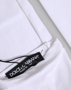 Dolce & Gabbana White Nylon Fingerless Elbow Length Mitten Gloves