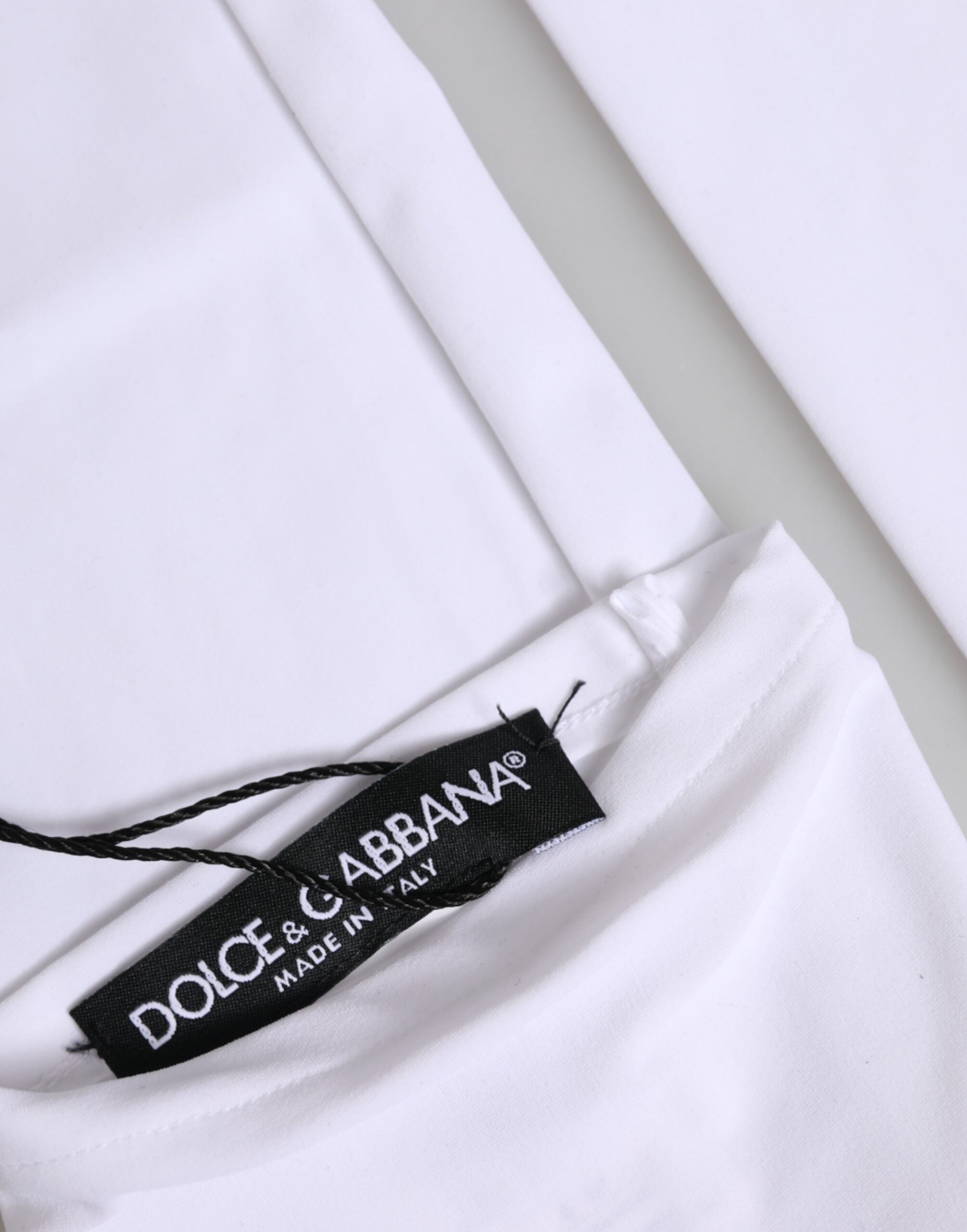 Dolce & Gabbana White Nylon Fingerless Elbow Length Mitten Gloves