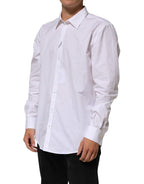 Dolce & Gabbana White Cotton Collared Long Sleeve Men Dress Shirt