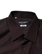 Dolce & Gabbana Brown Cotton LongSleeve MARTINI Dress  Shirt