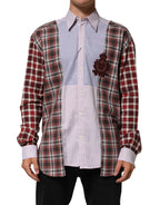Dolce & Gabbana Multicolor Cotton Collared Checkered Shirt