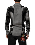 Dolce & Gabbana Black White Stripes Men MARTINI Dress Shirt