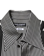 Dolce & Gabbana Black White Stripes Men MARTINI Dress Shirt