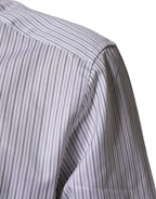 Dolce & Gabbana White Stripes Cotton Men GOLD Dress Shirt