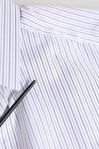 Dolce & Gabbana White Stripes Cotton Men GOLD Dress Shirt