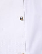 Dolce & Gabbana White Cotton Collared Bib GOLD Dress Shirt