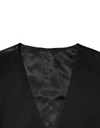 Dolce & Gabbana Black Polyester Dress Formal Waistcoat Vest