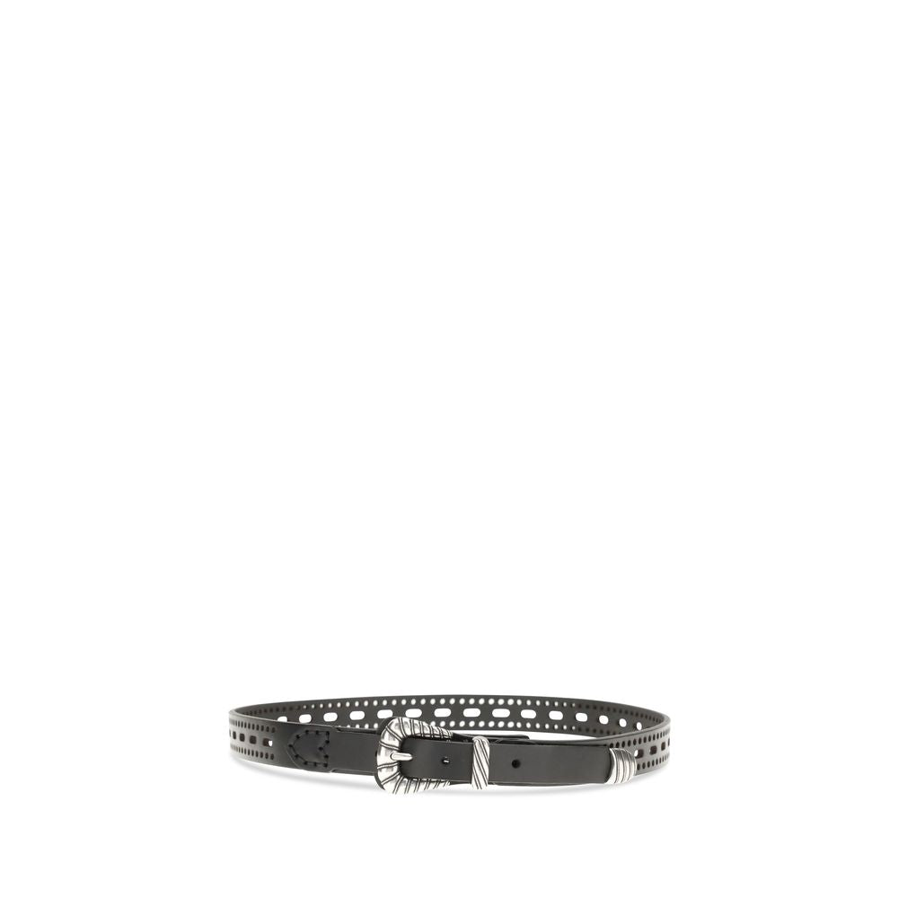 Etro Black Calf Leather Bos Taurus Regular Belt