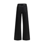 7FOR Black Cotton Flared Jeans