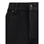 7FOR Black Cotton Flared Jeans