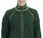 John Galliano Green Mock Zip Cardigan Sweatshirt Sweater Jacket