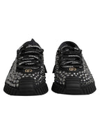 Dolce & Gabbana Shoes Black Embellished Low Top NS1 Sneakers Shoes