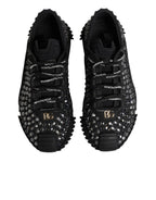 Dolce & Gabbana Shoes Black Embellished Low Top NS1 Sneakers Shoes