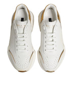 Dolce & Gabbana White Gold Daymaster Low Top Sneakers Shoes
