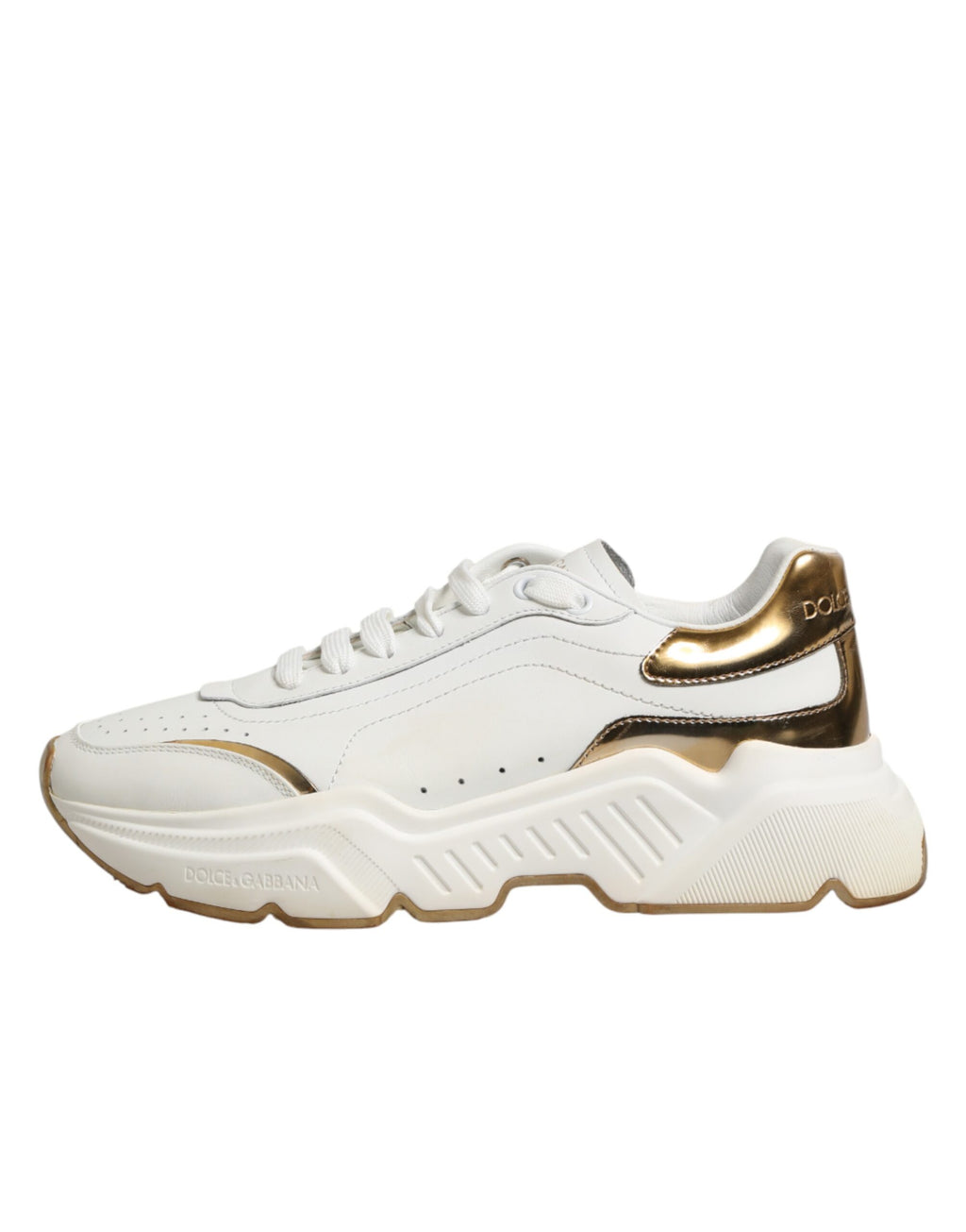 Dolce & Gabbana White Gold Daymaster Low Top Sneakers Shoes