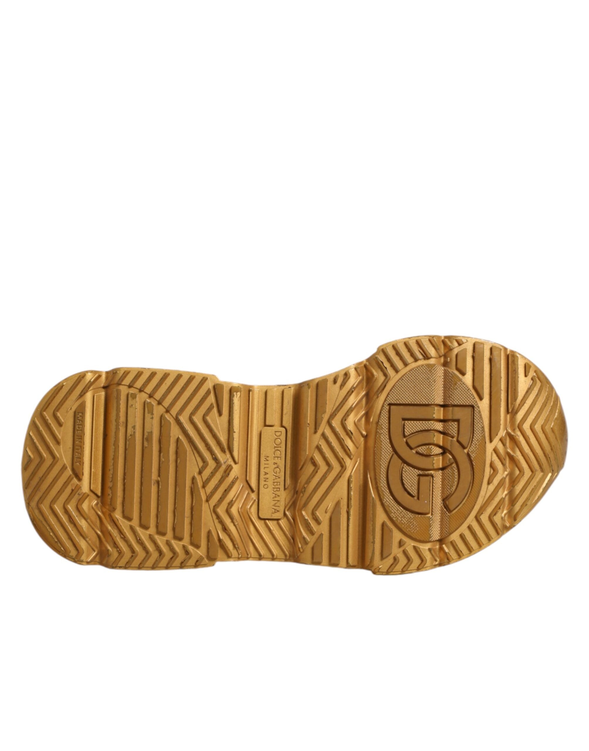 Dolce & Gabbana White Gold Daymaster Low Top Sneakers Shoes