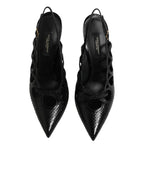 Dolce & Gabbana Leather High Heels Slingback Shoes