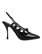Dolce & Gabbana Leather High Heels Slingback Shoes