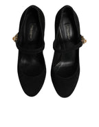 Dolce & Gabbana Black Embellsihed High Heels MARY JANES Shoes