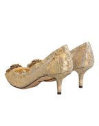 Dolce & Gabbana Gold Taormina Lace DEVOTION Pumps  Shoes