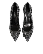 Dolce & Gabbana Silver Lace DG Amore Heels Pumps Shoes