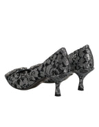 Dolce & Gabbana Silver Lace DG Amore Heels Pumps Shoes