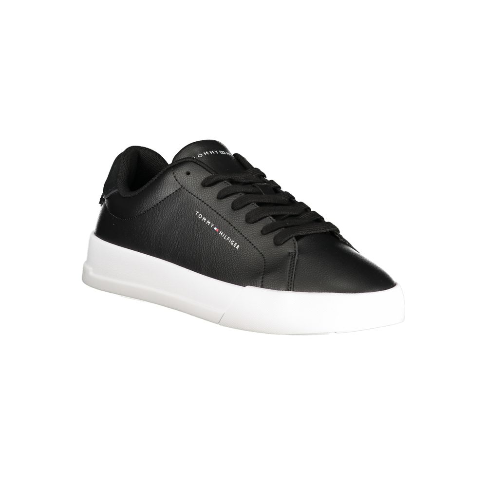 Tommy Hilfiger Black Leather Men Sneaker