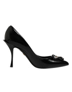 Dolce & Gabbana Black Bag Embellished Heels Pumps Shoes