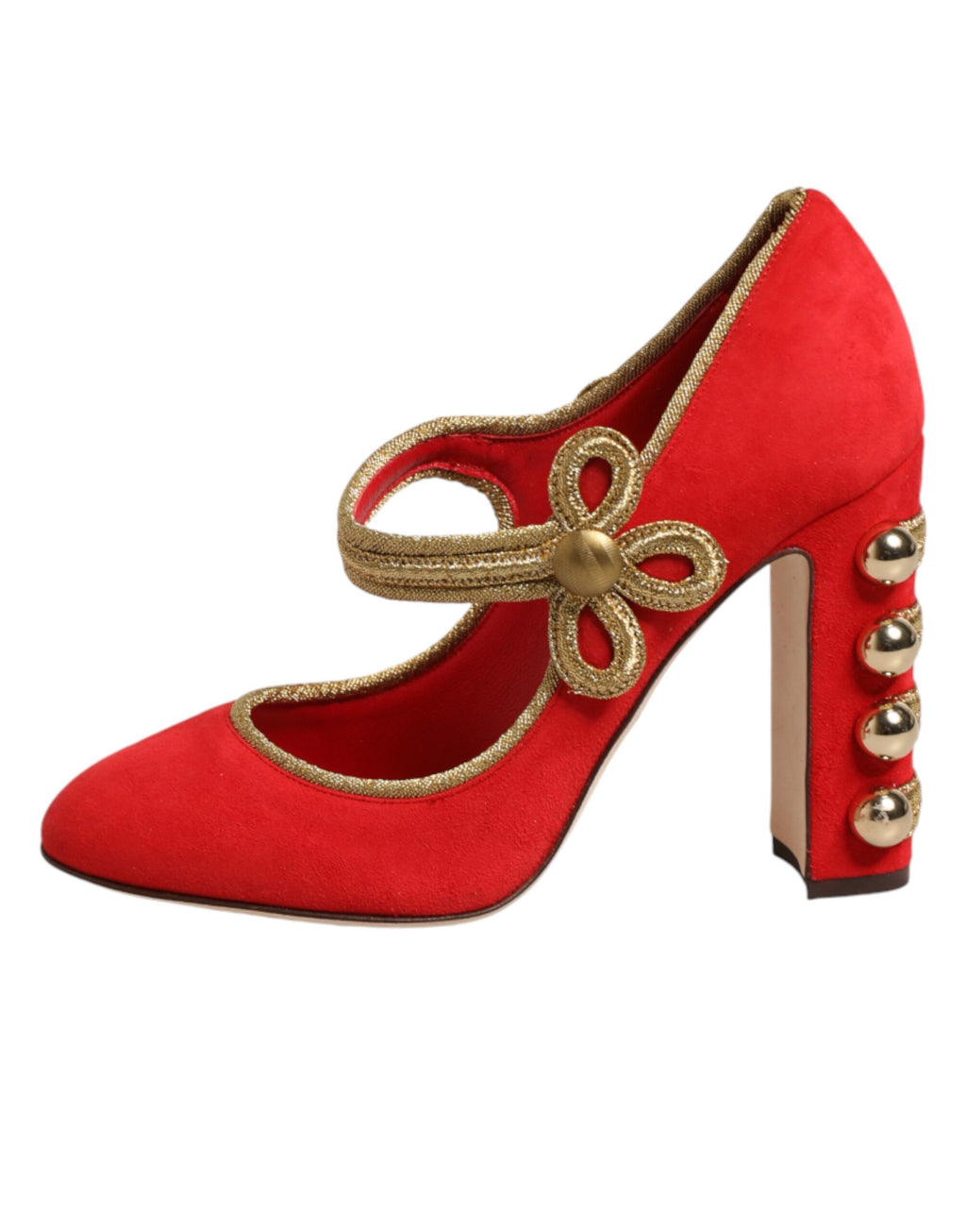 Dolce & Gabbana Red Embellished MARY JANES Pumps  Shoes