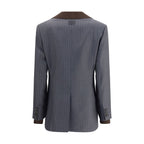 Miu Miu Gray Fleece Wool Blazer