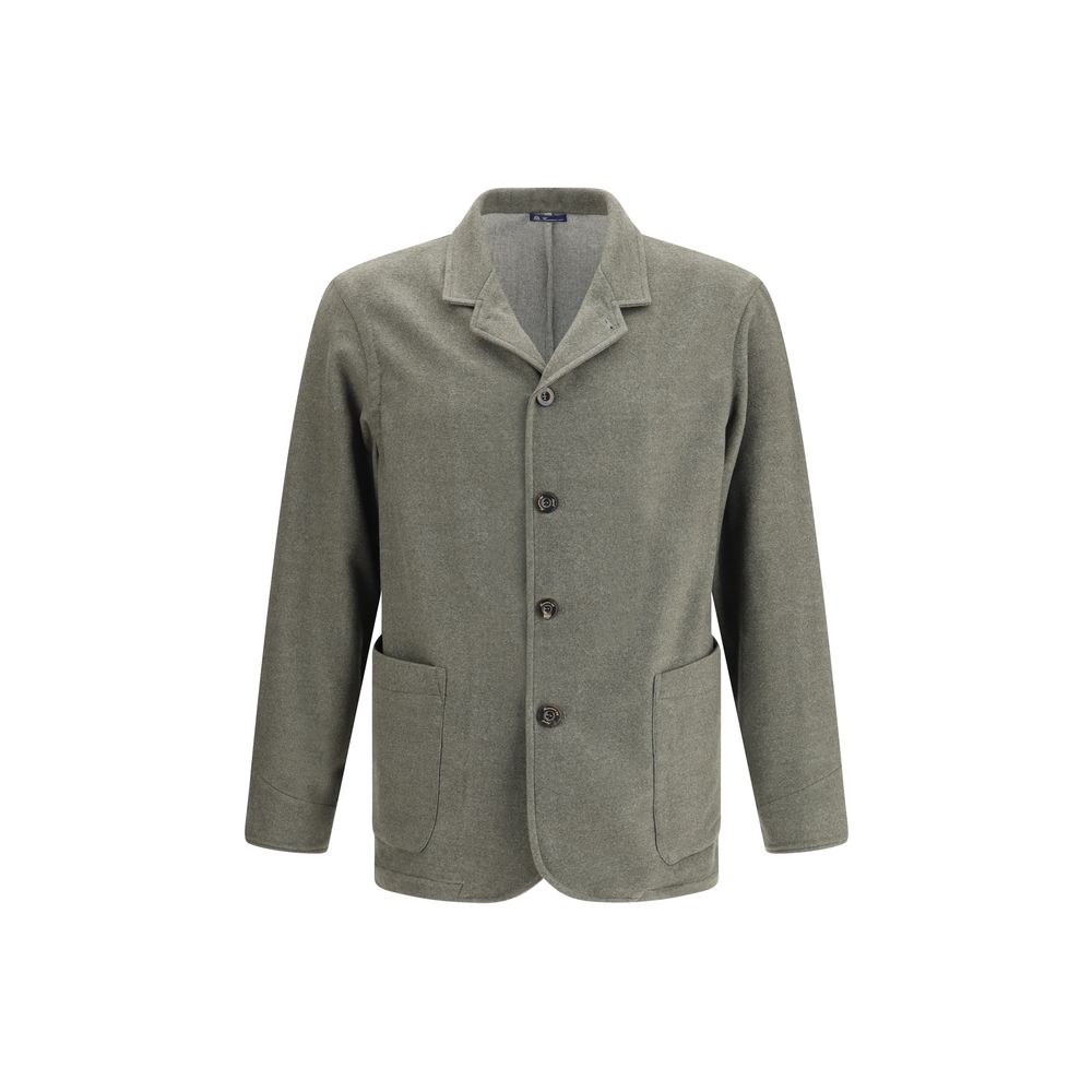 Finamore Green Fleece Wool Coat