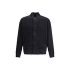 Laneus Black Merino Wool Bomber