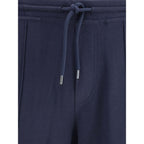 Brunello Cucinelli Blue Cashmere Athletic Pants