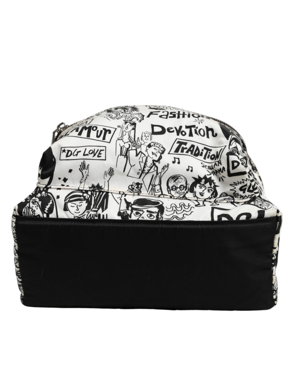 Dolce & Gabbana Black White Graffiti Print School Backpack Men Borse Bag