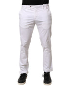 AT.P.CO White Cotton Skinny Fit Mid Waist Denim Trouser Jeans