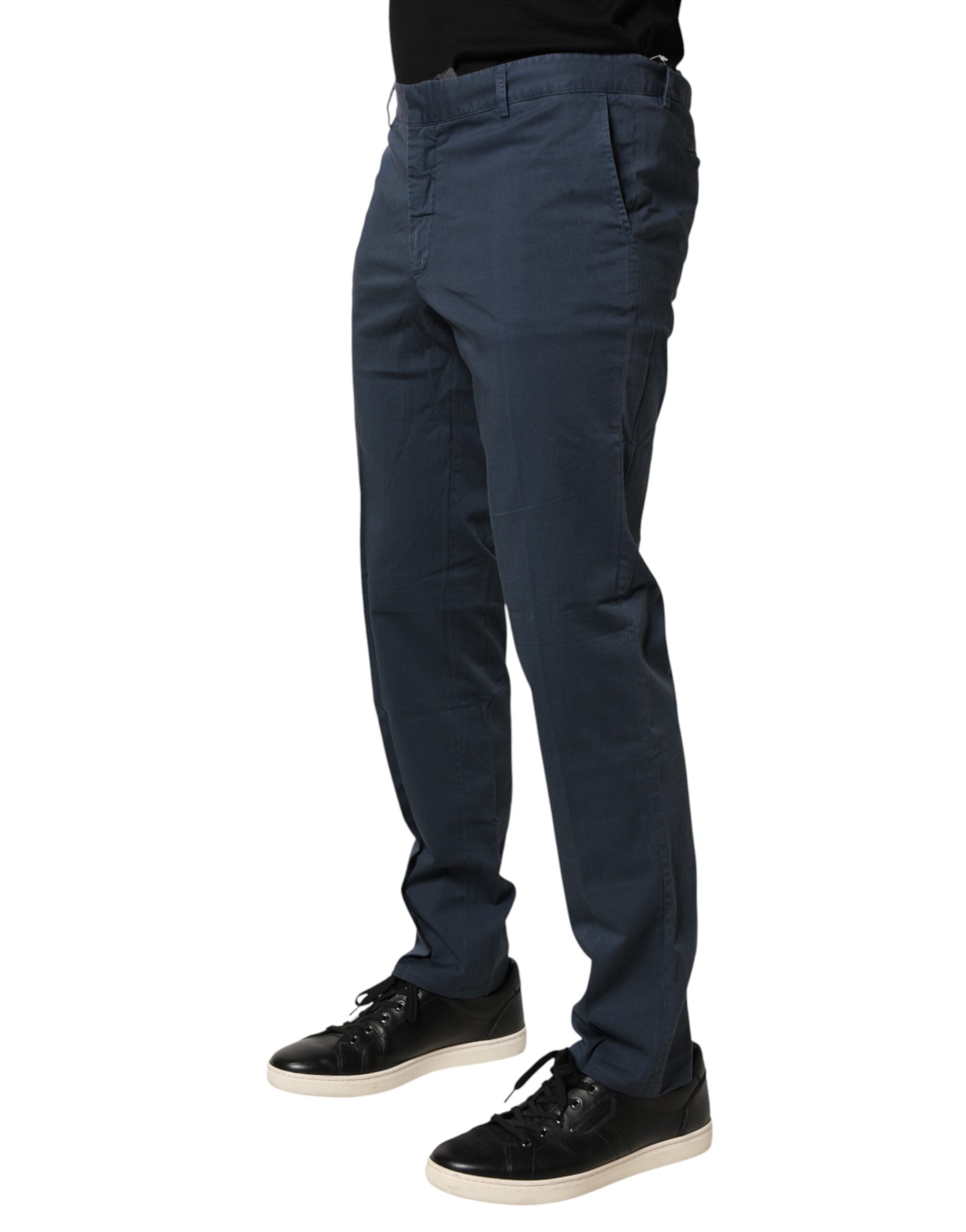 Master Coat Blue Skinny Fit Mid Waist Men Chino Trouser Pants