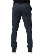 Master Coat Blue Skinny Fit Mid Waist Men Chino Trouser Pants