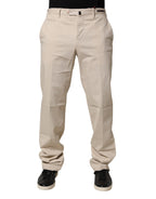 PT01 Beige Men Chino Mid Waist Straight Dress Trouser Pants