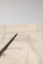 PT01 Beige Men Chino Mid Waist Straight Dress Trouser Pants