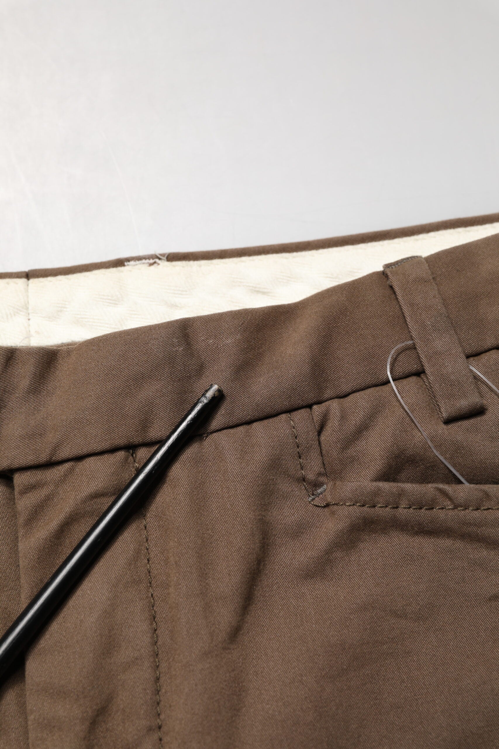 Exte Brown Straight Cut Mid Waist Chino Men Trouser Pants