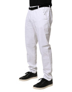 AGLINI White Skinny Fit Mid Waist Men Denim Trouser Jeans
