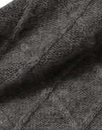 Ballantyne Gray Cashmere Argyle Intarsia Knit Crew Neck Men Sweater