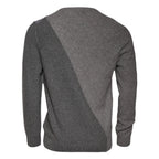 Ballantyne Gray Cashmere Argyle Intarsia Knit Crew Neck Men Sweater