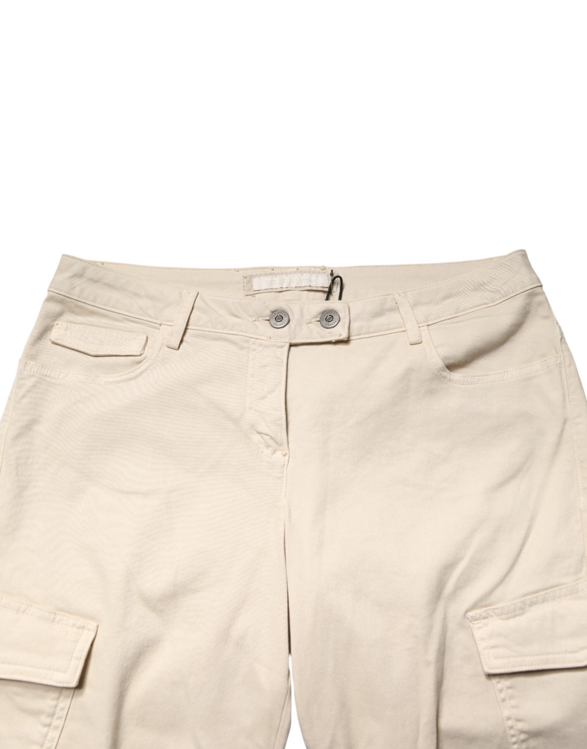 Scervino Street Beige Skinny Fit Mid Waist Men Denim Jeans