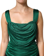 Dolce & Gabbana Green Viscose Drape Jersey Organzine Tank Top
