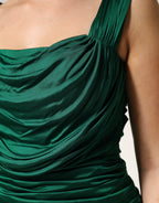 Dolce & Gabbana Green Viscose Drape Jersey Organzine Tank Top